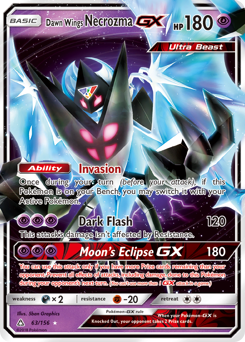 Dawn Wings Necrozma-GX z edície Ultra Prism, karta č.63