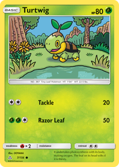 Turtwig z edície Ultra Prism, karta č.7