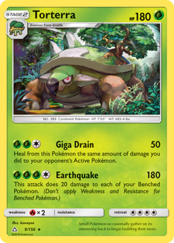 Torterra z edície Ultra Prism, karta č.9
