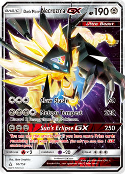 Dusk Mane Necrozma-GX z edície Ultra Prism, karta č.90