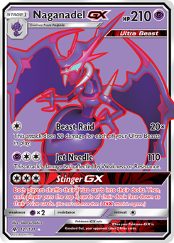 Naganadel-GX z edície Forbidden Light, karta č.121
