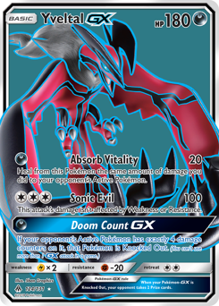 Yveltal-GX z edície Forbidden Light, karta č.124