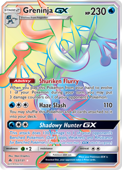 Greninja-GX z edície Forbidden Light, karta č.133