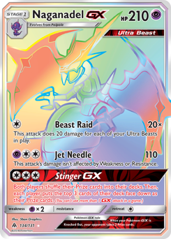 Naganadel-GX z edície Forbidden Light, karta č.134