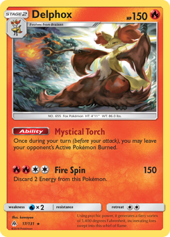 Delphox z edície Forbidden Light, karta č.17