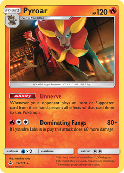 Pyroar z edície Forbidden Light, karta č.19