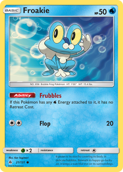 Froakie z edície Forbidden Light, karta č.21