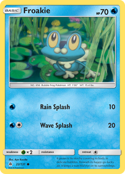 Froakie z edície Forbidden Light, karta č.22