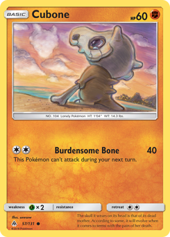 Cubone z edície Forbidden Light, karta č.57