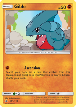 Gible z edície Forbidden Light, karta č.60