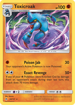 Toxicroak z edície Forbidden Light, karta č.64