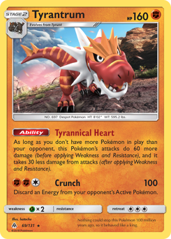 Tyrantrum z edície Forbidden Light, karta č.69