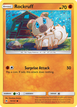 Rockruff z edície Forbidden Light, karta č.75