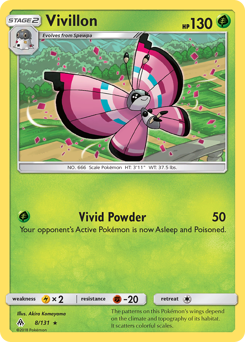 Vivillon z edície Forbidden Light, karta č.8