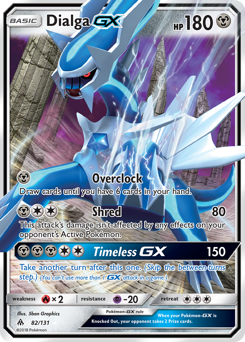 Dialga-GX z edície Forbidden Light, karta č.82