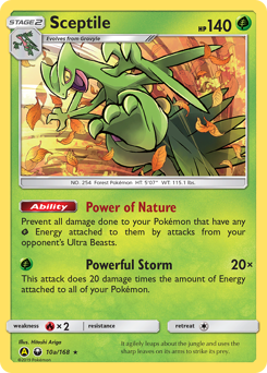 Sceptile z edície Celestial Storm, karta č.10a