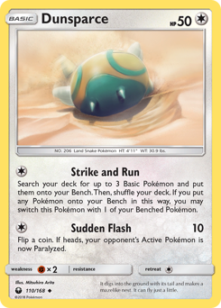 Dunsparce z edície Celestial Storm, karta č.110