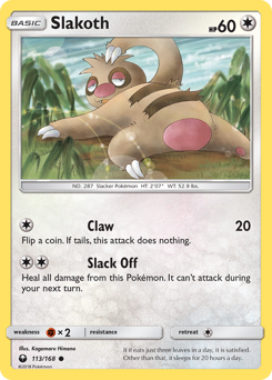 Slakoth z edície Celestial Storm, karta č.113