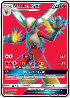 Blaziken-GX z edície Celestial Storm, karta č.153