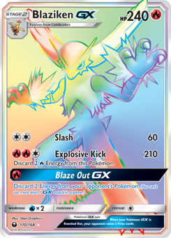 Blaziken-GX z edície Celestial Storm, karta č.170