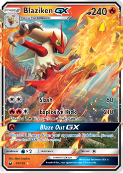 Blaziken-GX z edície Celestial Storm, karta č.28