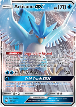 Articuno-GX z edície Celestial Storm, karta č.31