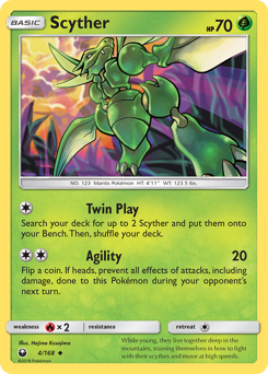 Scyther z edície Celestial Storm, karta č.4