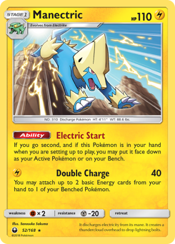 Manectric z edície Celestial Storm, karta č.52