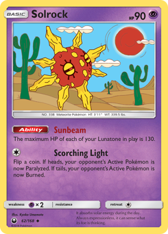 Solrock z edície Celestial Storm, karta č.62