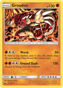 Groudon z edície Celestial Storm, karta č.81