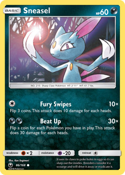 Sneasel z edície Celestial Storm, karta č.86