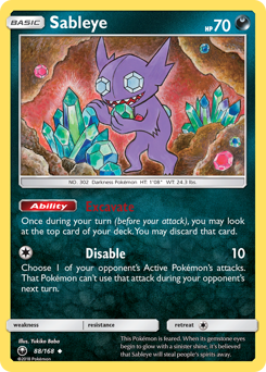 Sableye z edície Celestial Storm, karta č.88