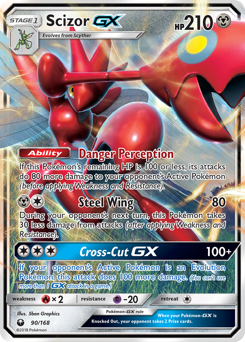 Scizor-GX z edície Celestial Storm, karta č.90