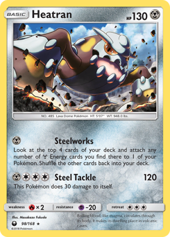 Heatran z edície Celestial Storm, karta č.98