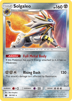 Solgaleo z edície Celestial Storm, karta č.99