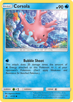 Corsola z edície Dragon Majesty, karta č.27