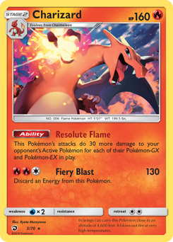 Charizard z edície Dragon Majesty, karta č.3