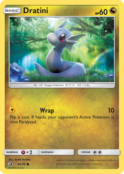 Dratini z edície Dragon Majesty, karta č.34