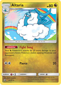 Altaria z edície Dragon Majesty, karta č.40