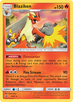 Blaziken z edície Dragon Majesty, karta č.6