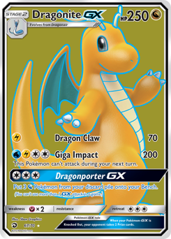 Dragonite-GX z edície Dragon Majesty, karta č.67
