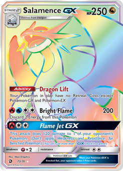 Salamence-GX z edície Dragon Majesty, karta č.73