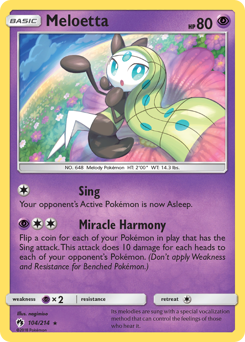 Meloetta z edície Lost Thunder, karta č.104
