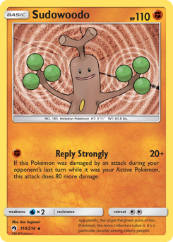 Sudowoodo z edície Lost Thunder, karta č.110