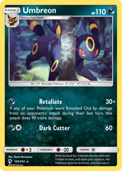 Umbreon z edície Lost Thunder, karta č.120