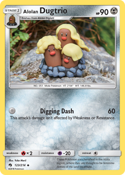 Alolan Dugtrio z edície Lost Thunder, karta č.123