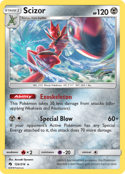 Scizor z edície Lost Thunder, karta č.126