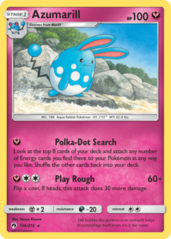 Azumarill z edície Lost Thunder, karta č.136