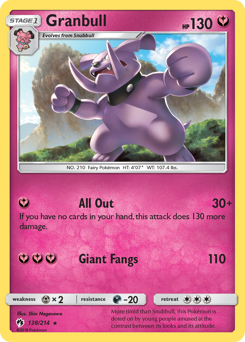 Granbull z edície Lost Thunder, karta č.138