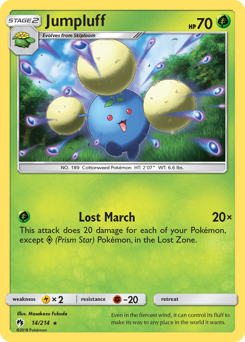Jumpluff z edície Lost Thunder, karta č.14